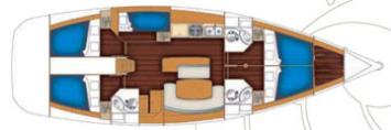 Yachtcharter beneteau cyclades 50 layout