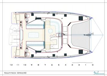 Yachtcharter Nautitech open 40 Cabin 4+1 Layout