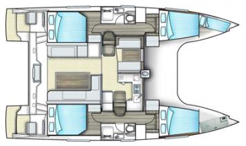 Yachtcharter Nautitech open 40 Cabin 4+1 Layout2