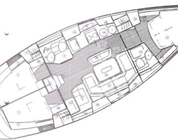 Yachtcharter Bavaria 41 Exclusive 3cab layout