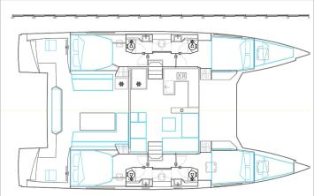 Yachtcharter nautitech fly 46 4cab layout