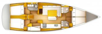Yachtcharter Sun Odyssey 519 cab 5 layout