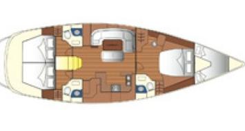 Yachtcharter jeanneau sun odyssey 52.2 Vintage Cab 3 Layout