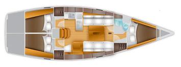 Yachtcharter salona38 layout 3cab