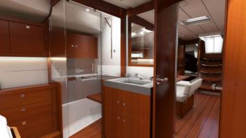 Yachtcharter Oceanis 48 Nasszelle 4 Cab 3 WC