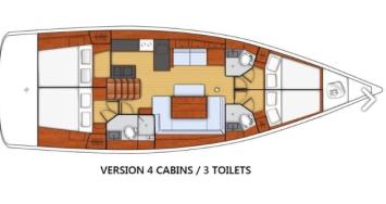 Yachtcharter oceanis48 4cab 3 toilet