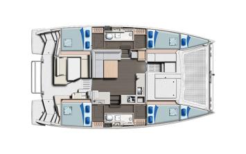 Yachtcharter Leopard40 4+2 layout