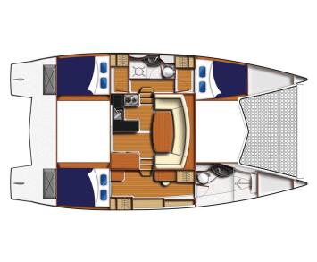 Yachtcharter moorings3900 3cab layout