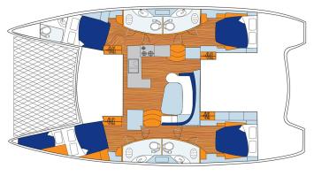 Yachtcharter mooring4000 sunsail454 layout