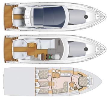 Yachtcharter azimut atlantis 50 3cab layout