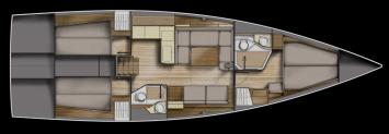 Yachtcharter azuree 46 layout 3cab