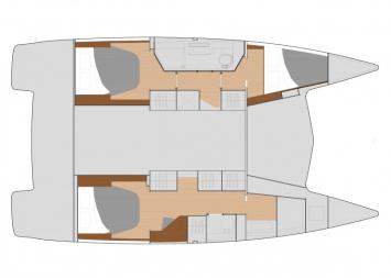 Yachtcharter Lucia 40 3 cab layout