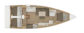 Yachtcharter Dufour 430 Layout 4cab