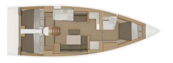 Yachtcharter Dufour 430 Layout 3cab