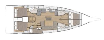 Yachtcharter Oceanis 46.1 5cab layout