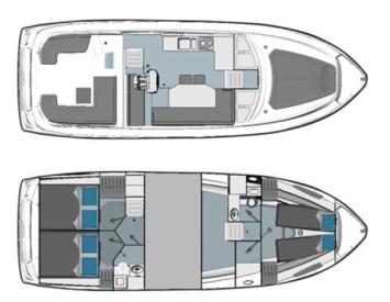 Yachtcharter Bavaria E40 Fly 3cab layout