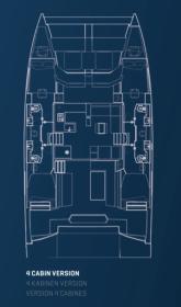 Yachtcharter Nautitech 47 Layout (4cab)