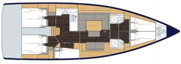 Yachtcharter Bavaria C45 5cab layout