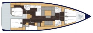 Yachtcharter Bavaria C50 5cab layout