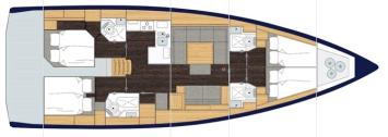 Yachtcharter Bavaria C50 4cab layout