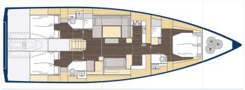 Yachtcharter Bavaria C57 3cab layout