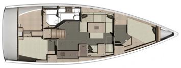Yachtcharter Dufour 412 layout 2cab