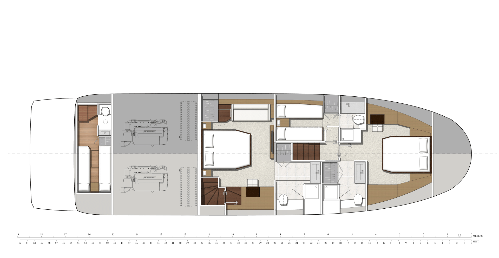 Yachtcharter Prestige 630 layout