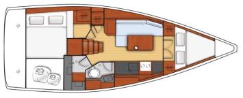 Yachtcharter Oceanis 35.1 2cab layout