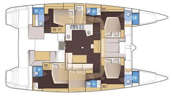 Yachtcharter Lagoon52 4Cab layout