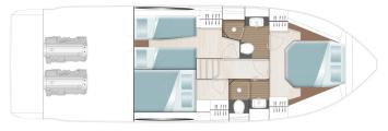 Yachtcharter Sealine C390 layout(3cab)