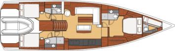 Yachtcharter Oceanis 62 3cab layout