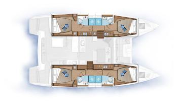 Yachtcharter Lagoon 46 4cab layout