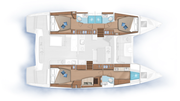 Yachtcharter lagoon46 3cab layout