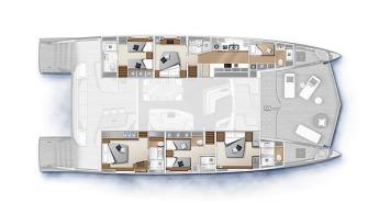 Yachtcharter lagoon78 5cab layout