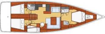 Yachtcharter Oceanis 55.1 4cab layout