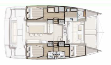 Yachtcharter BALI41 3cab layout