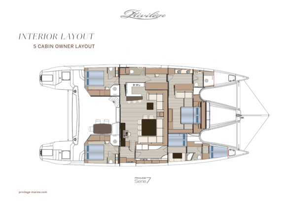 Yachtcharter Privilege Serie 7 layout