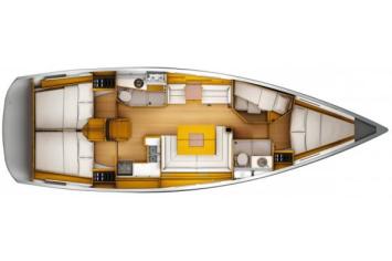 Yachtcharter Sun Odyssey 439 Performance 4 cab layout