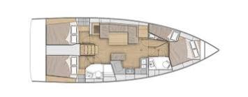 Yachtcharter Oceanis 40.1 4cab layout