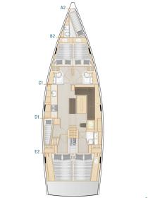 Yachtcharter Hanse508 Supernatural layout