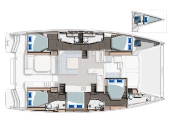 Yachtcharter Leopard50 5cab layout