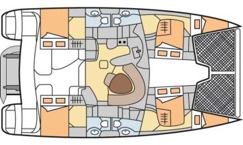 Yachtcharter Leopard 4300 4cab layout