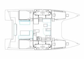 Yachtcharter nautitech46 open 4cab layout