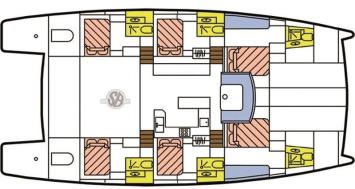 Yachtcharter catlante600 6cab layout