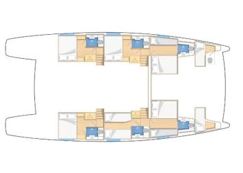 Yachtcharter catlante600 6cab cabinslayout