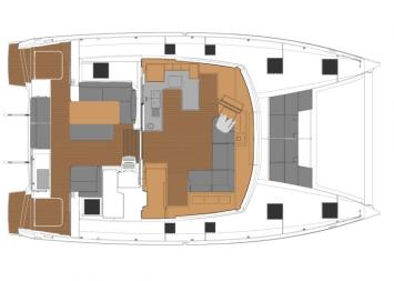 Yachtcharter astrea 42 3cab salonlayout