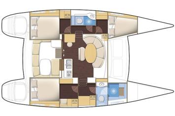 Yachtcharter lagoon380 3cab layout