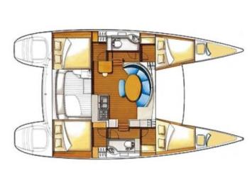 Yachtcharter lagoon 380 premium Cab 4 Layout