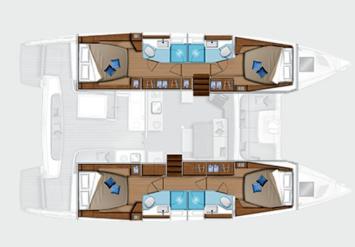 Yachtcharter lagoon46 4cab layout