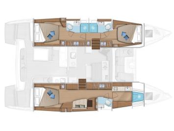 Yachtcharter lagoon46 3cab layout